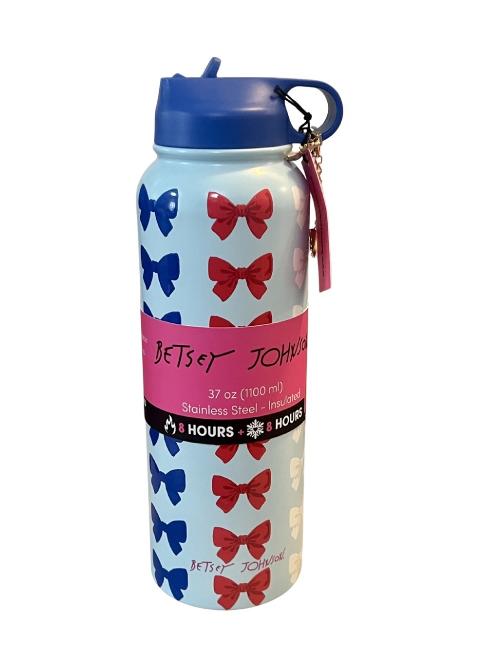 Betsey Johnson Bows Stainless Steel Insulated Water Bottle – 37 oz NWT